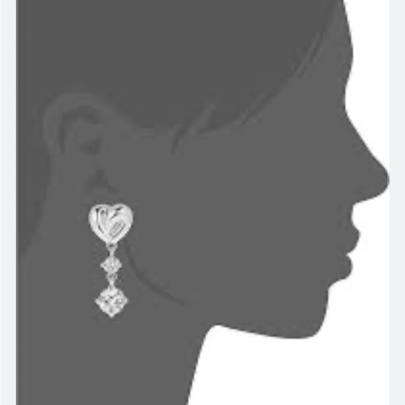 Heart Rose Gold  Crystal Drop Earrings - Picture 6 of 9